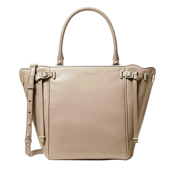 MICHAEL KORS Amelia Top Zip Large Tote Truffle Beige - Picture 1 of 15
